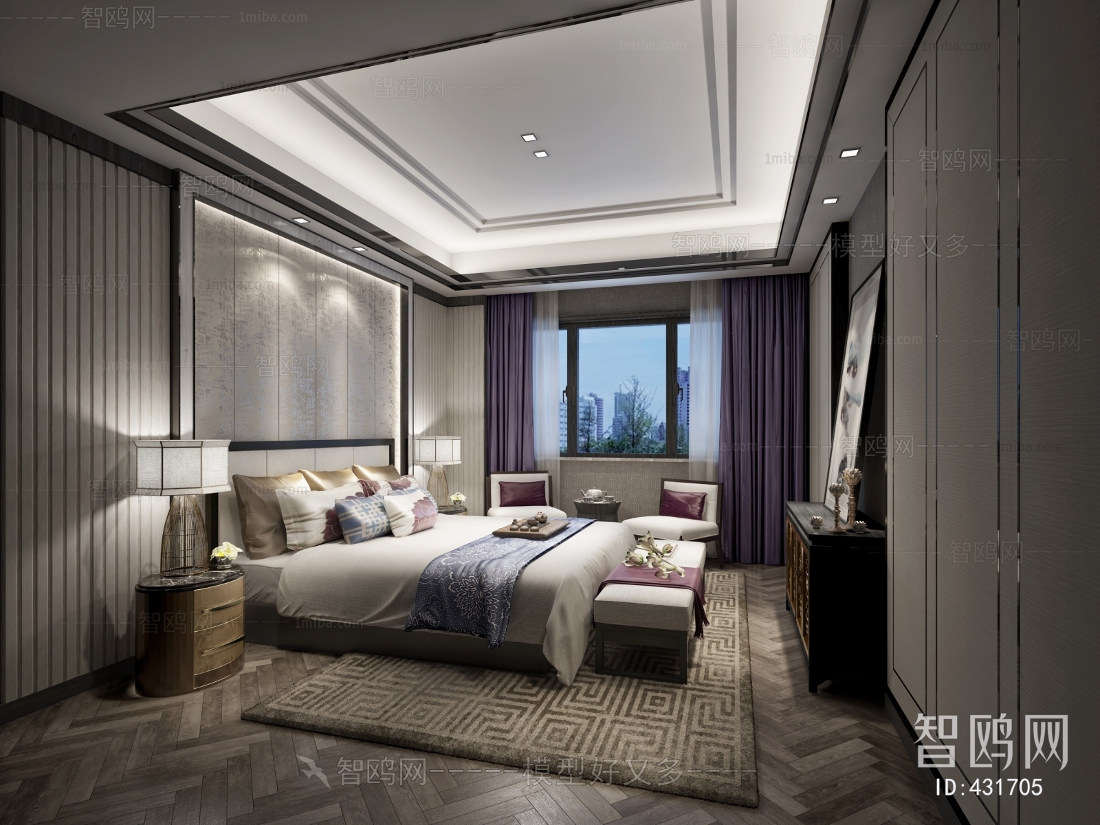 New Chinese Style Bedroom