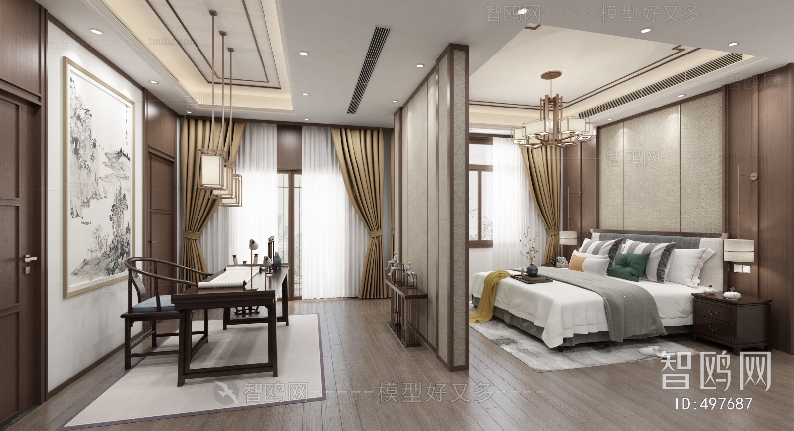 New Chinese Style Bedroom