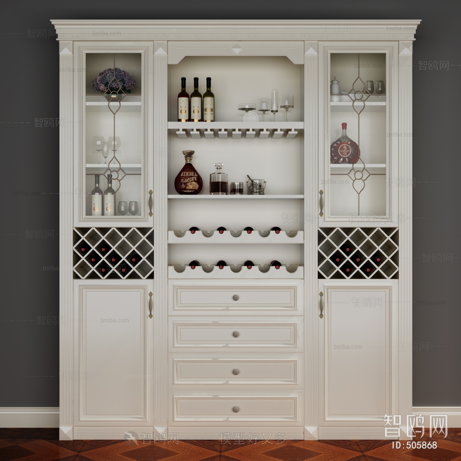 Simple European Style Wine Cabinet