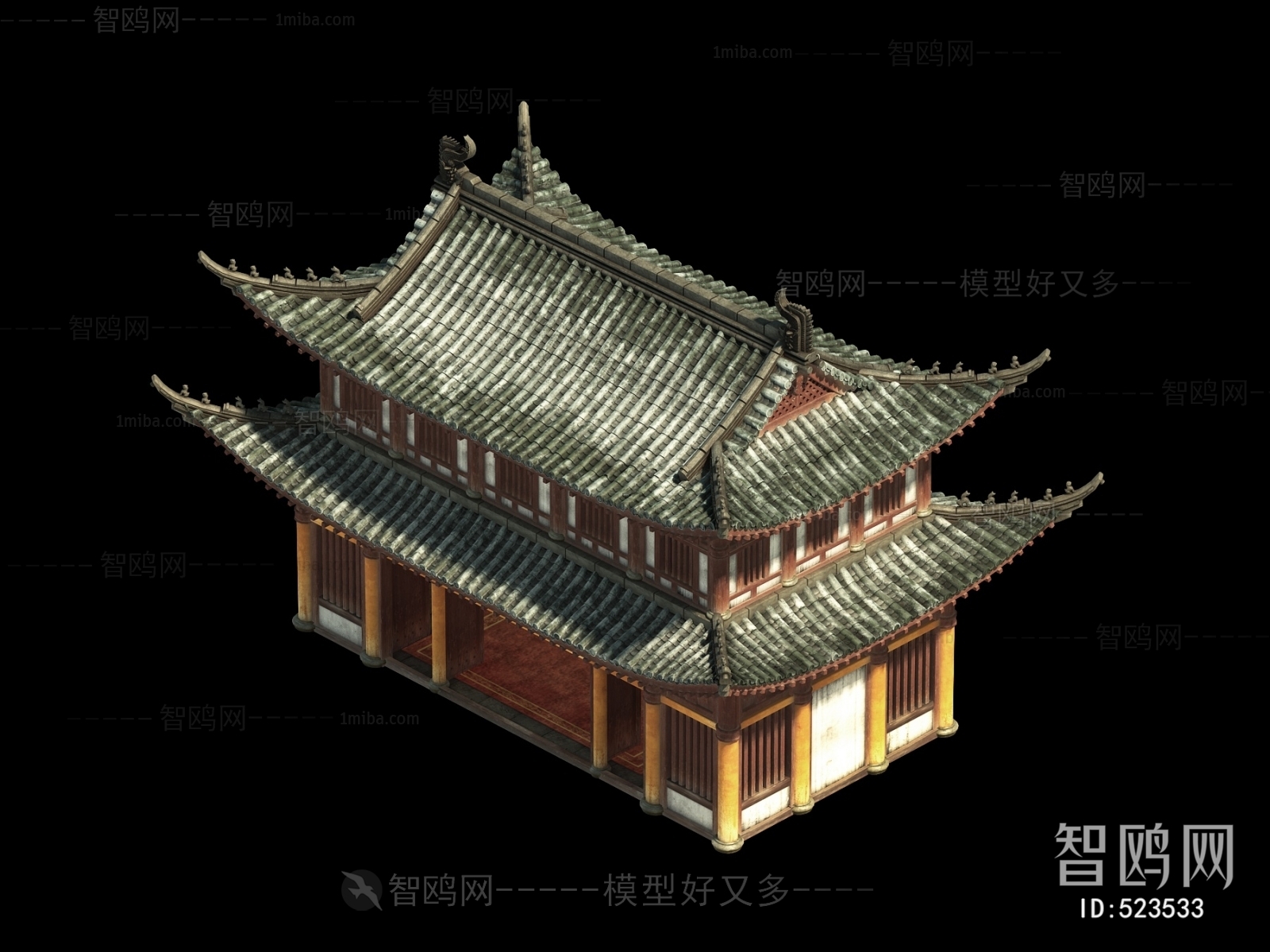 中式寺庙建筑外观