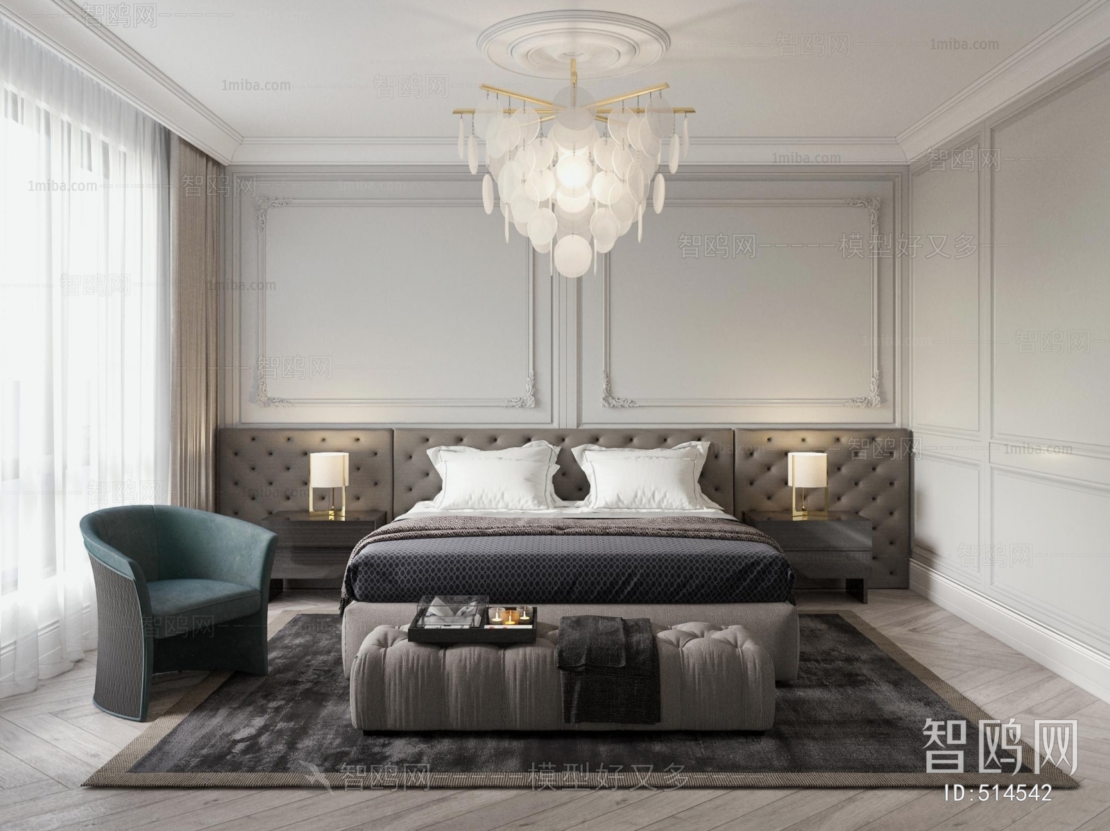 Simple European Style Bedroom