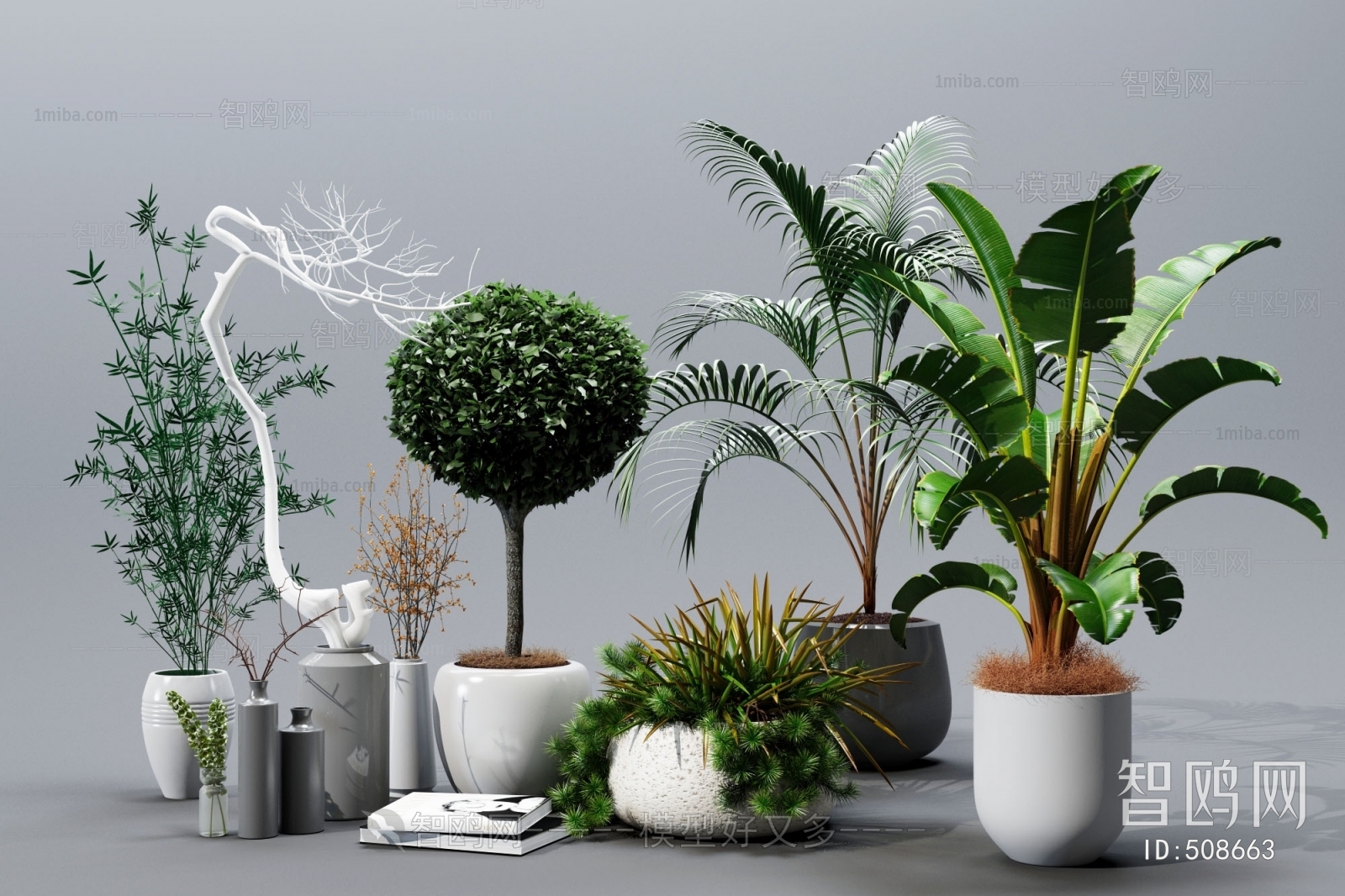 Modern Potted Green Plant