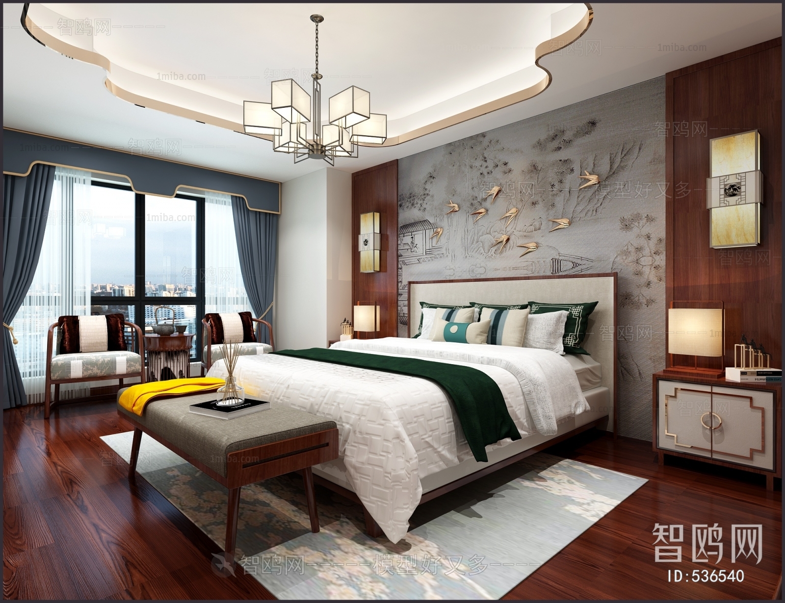 New Chinese Style Bedroom