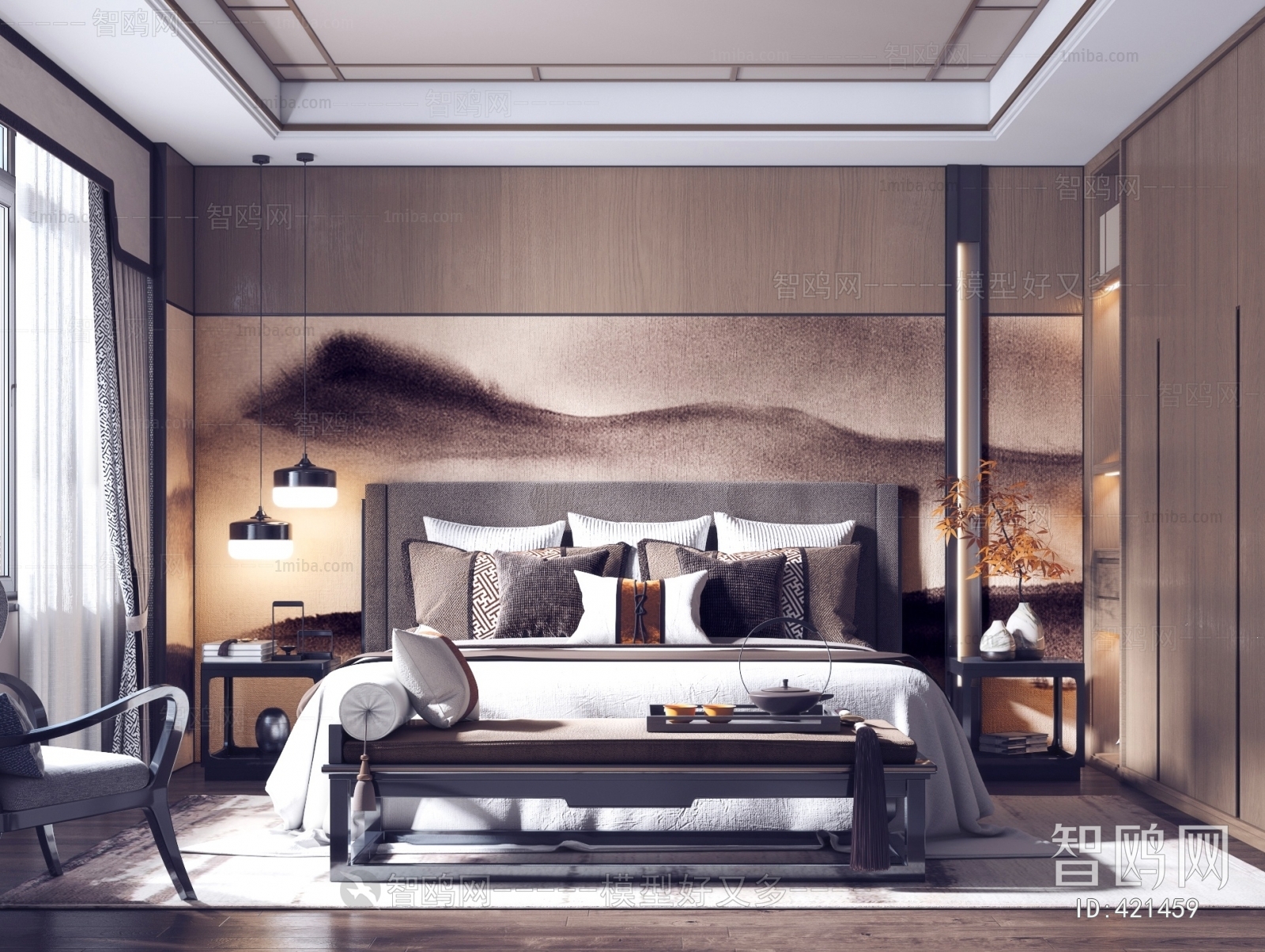 New Chinese Style Bedroom