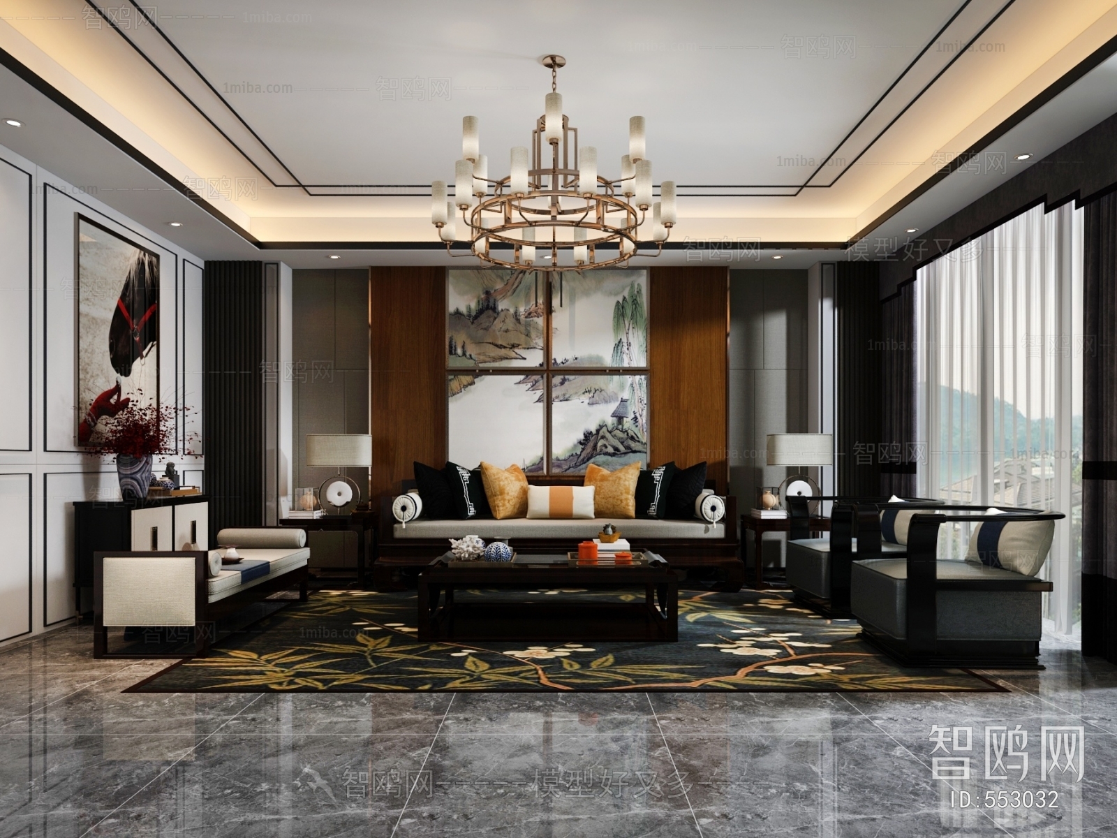 New Chinese Style A Living Room