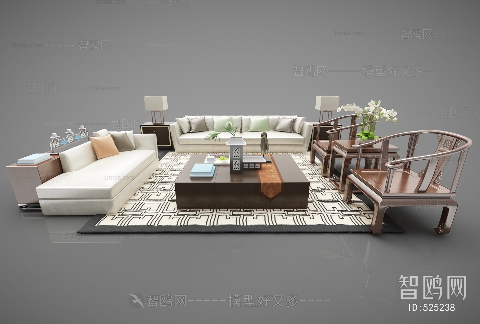 New Chinese Style Sofa Combination