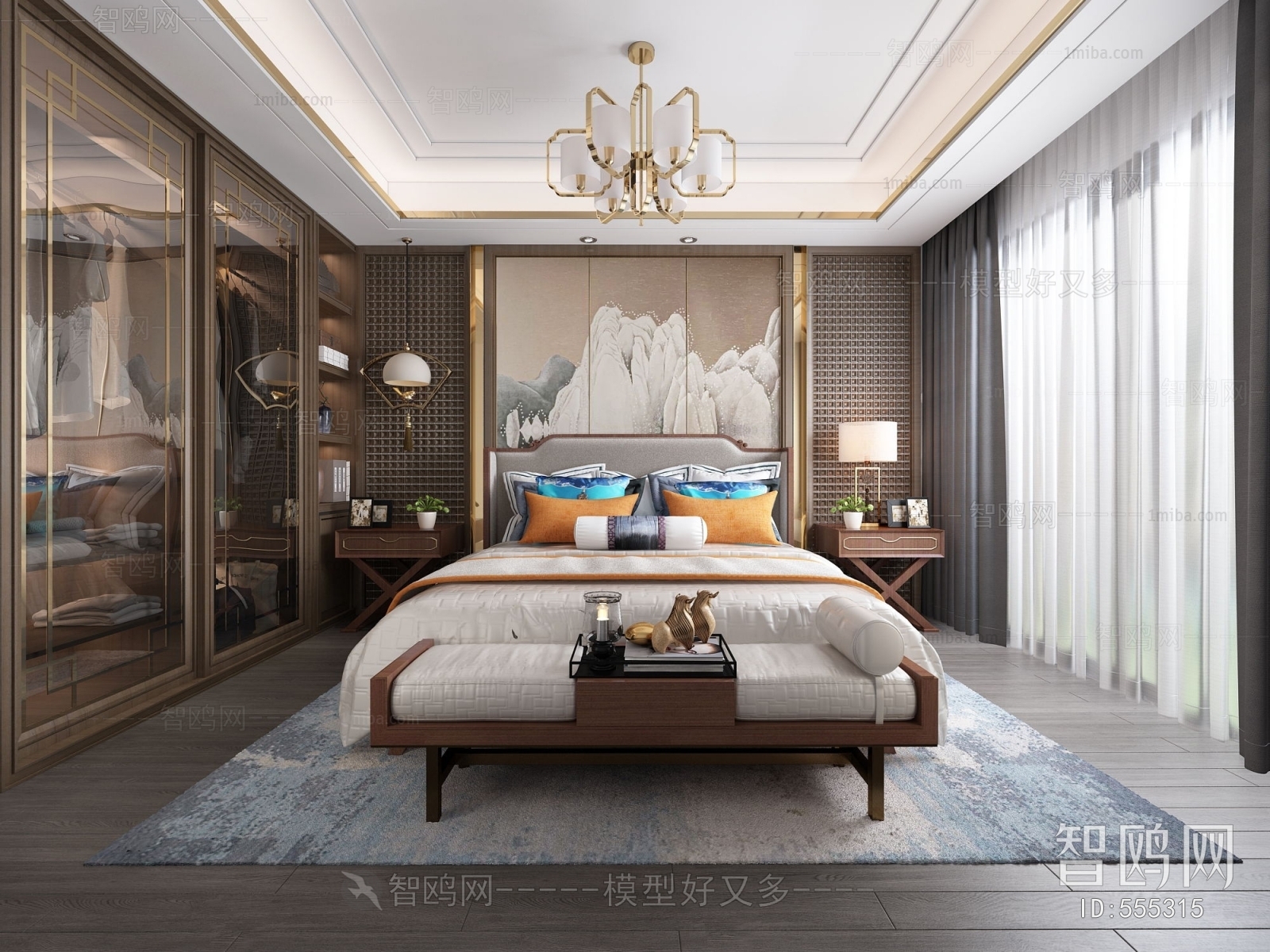 New Chinese Style Bedroom