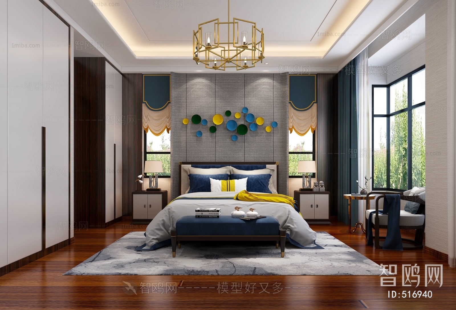 New Chinese Style Bedroom