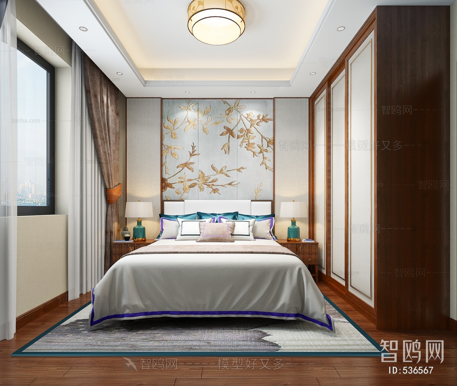 New Chinese Style Bedroom