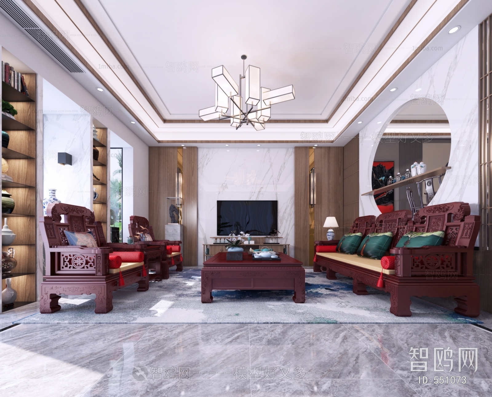 New Chinese Style A Living Room