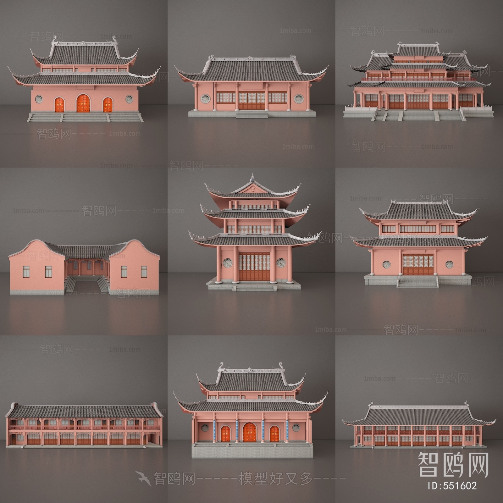 New Chinese Style Ancient Architectural Buildings