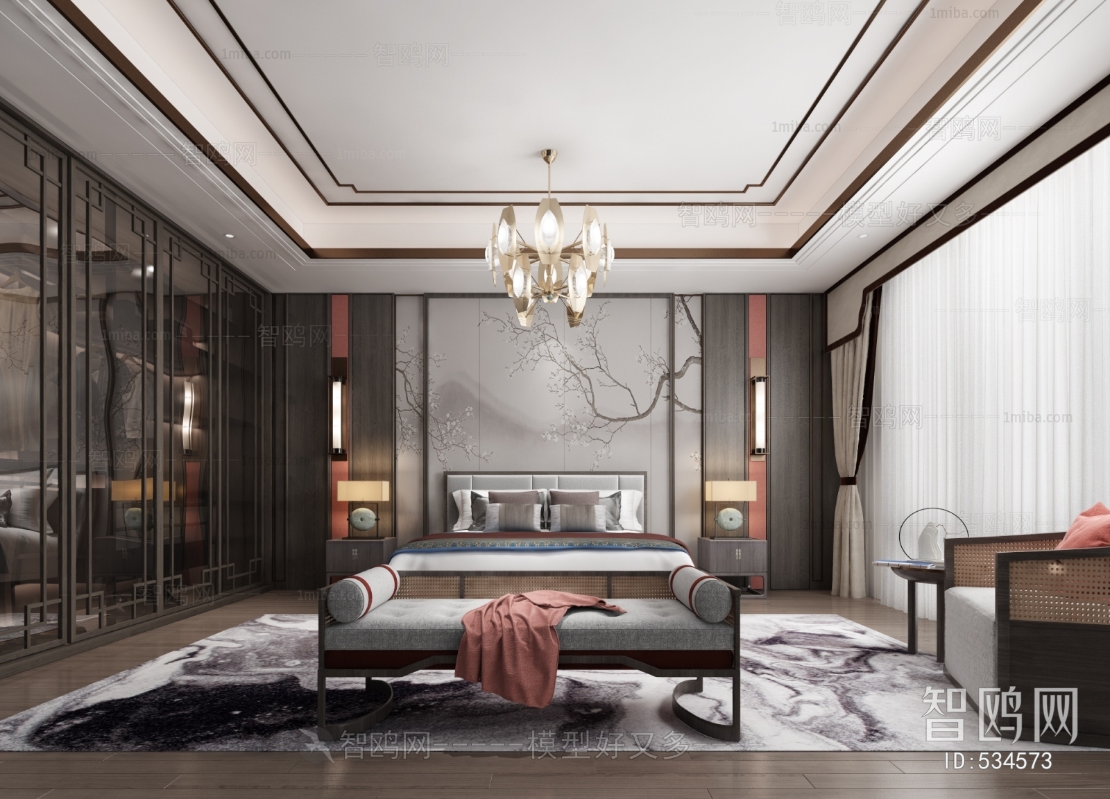 New Chinese Style Bedroom