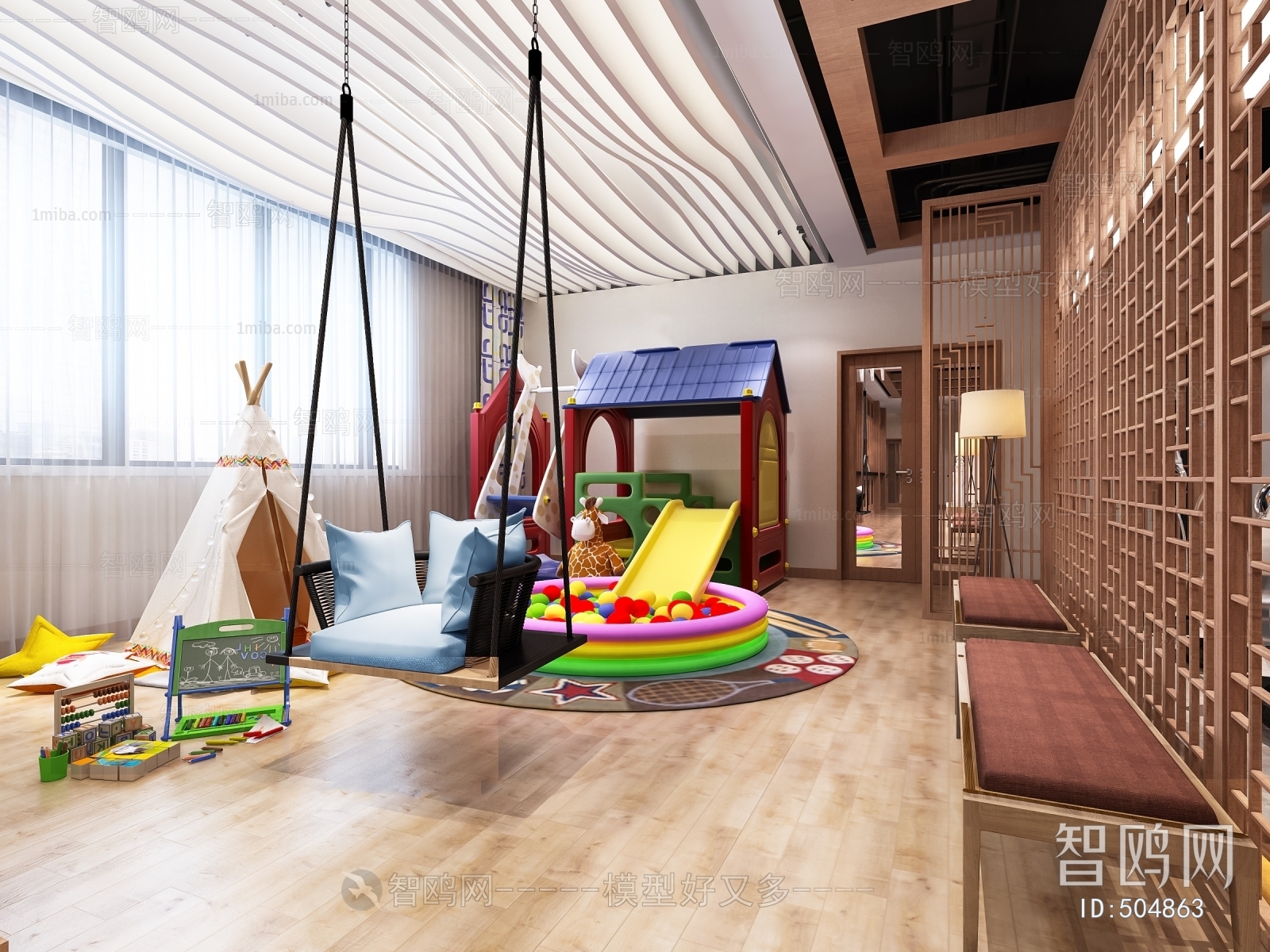 New Chinese Style Children's Playroom