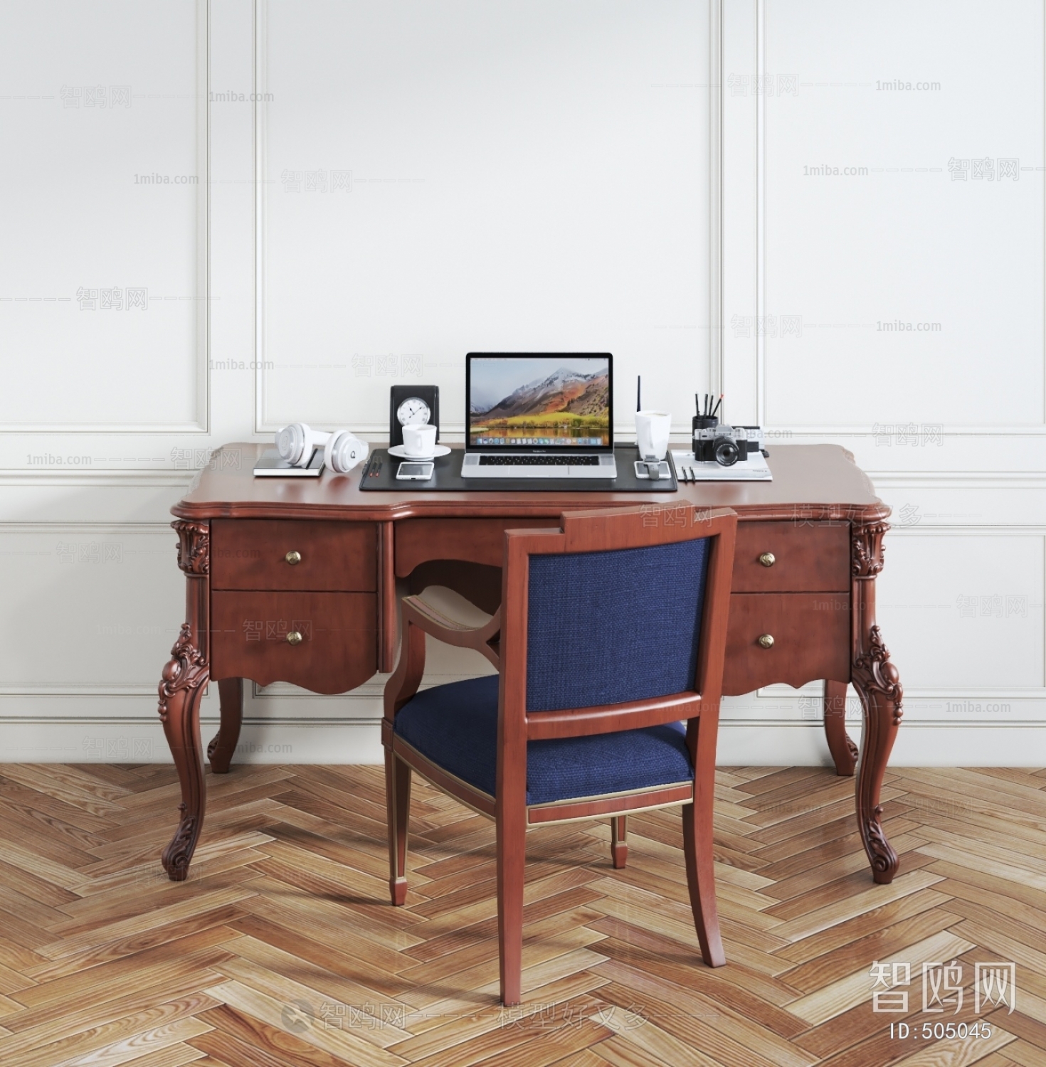 European Style Computer Desk And Chair