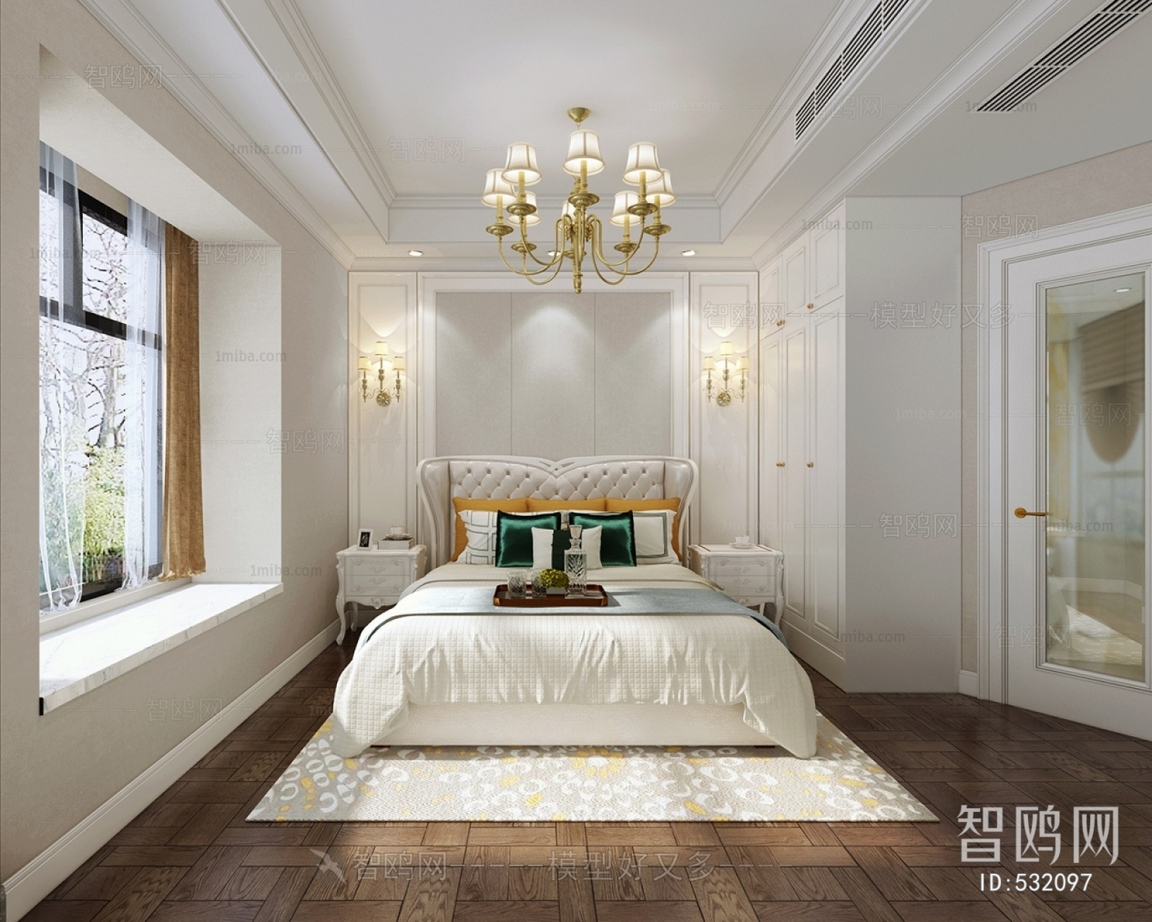 Simple European Style Bedroom