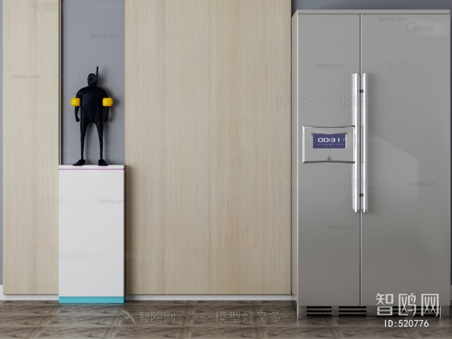 现代家电冰箱雕塑摆件组合