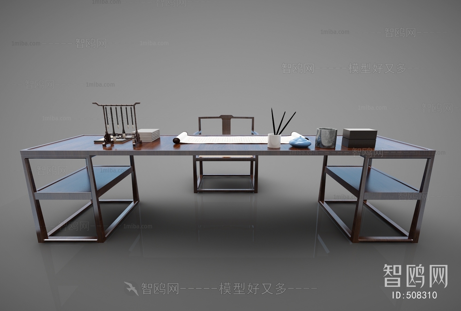 New Chinese Style Computer Desk And Chair