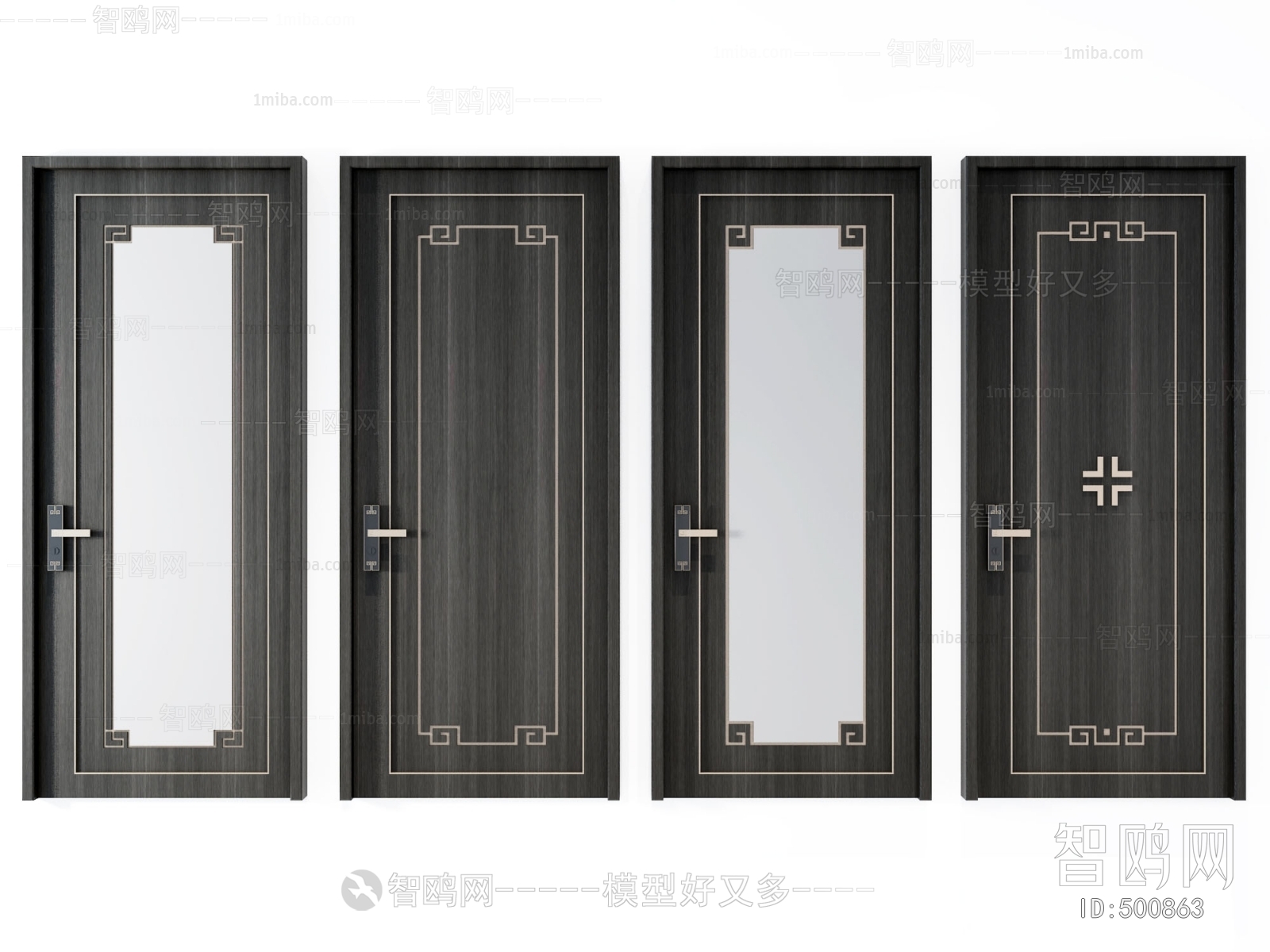 New Chinese Style Solid Wood Door