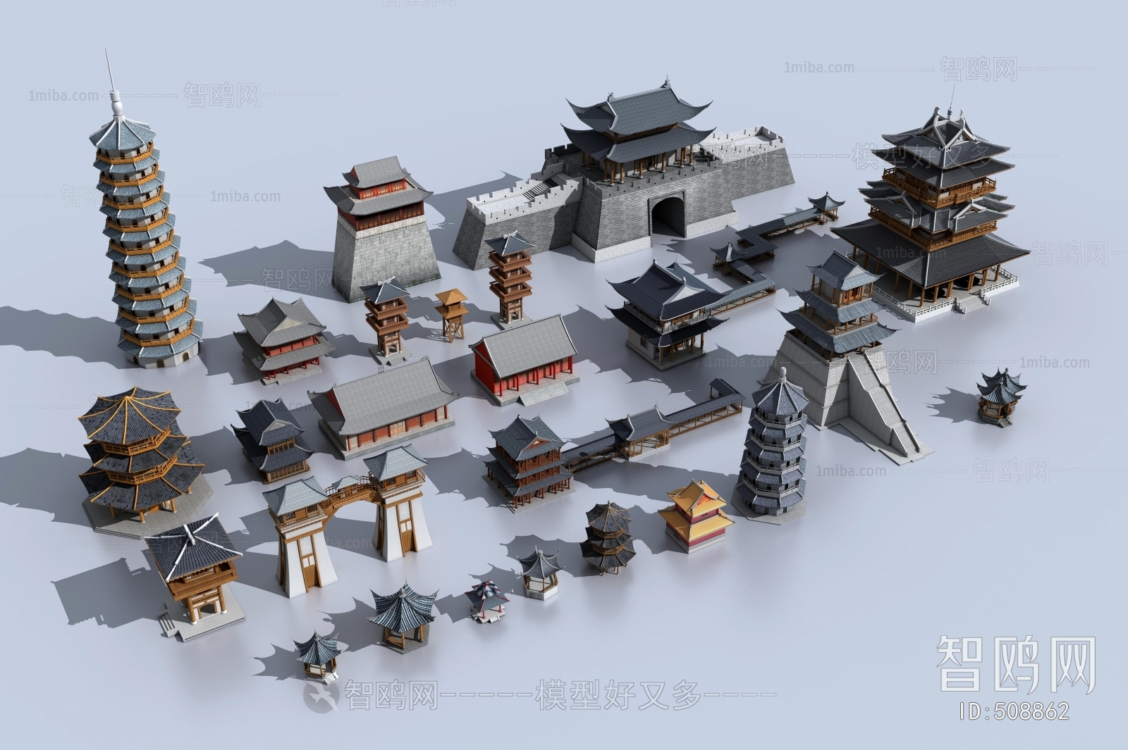 Chinese Style Ancient Architectural Buildings