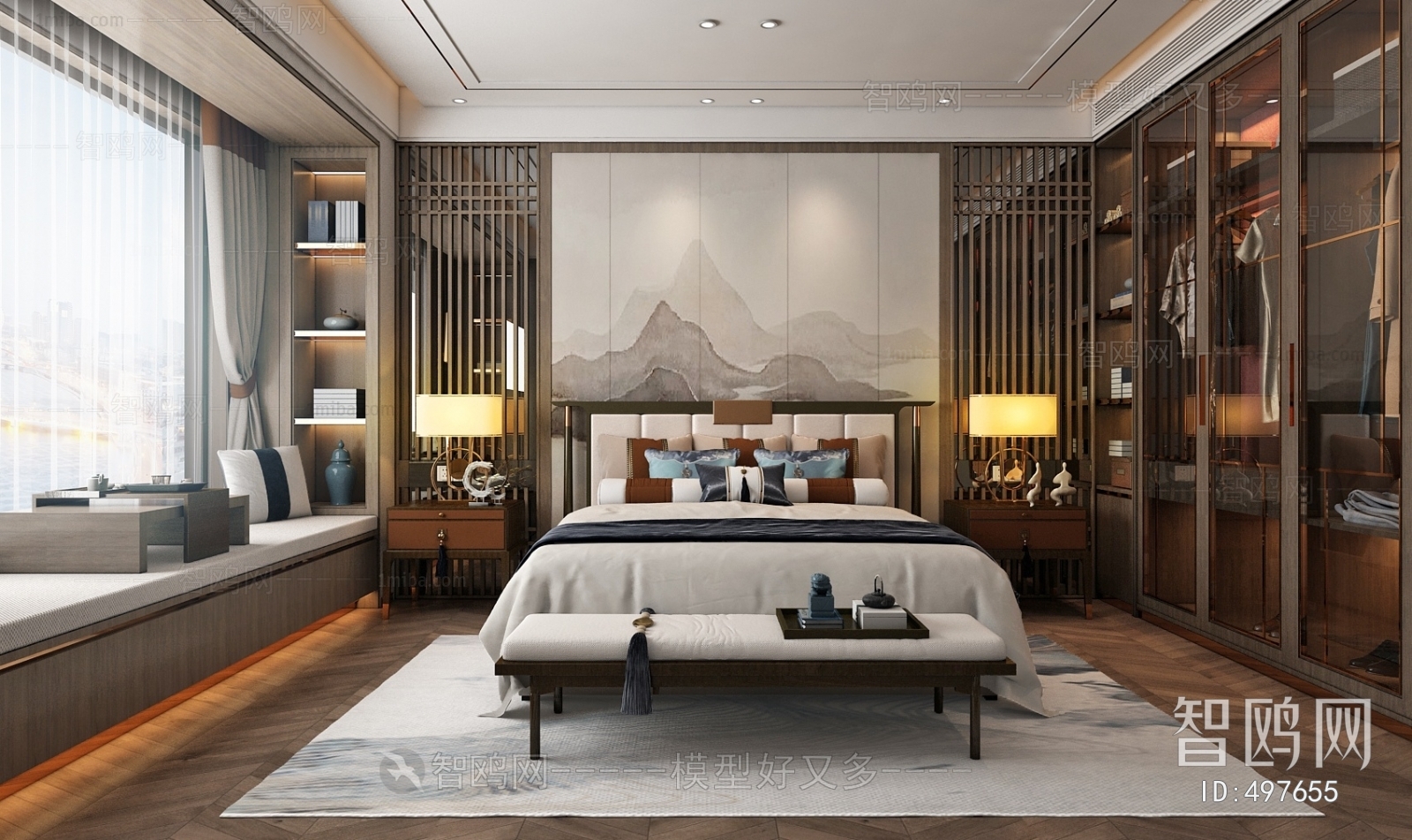 New Chinese Style Bedroom