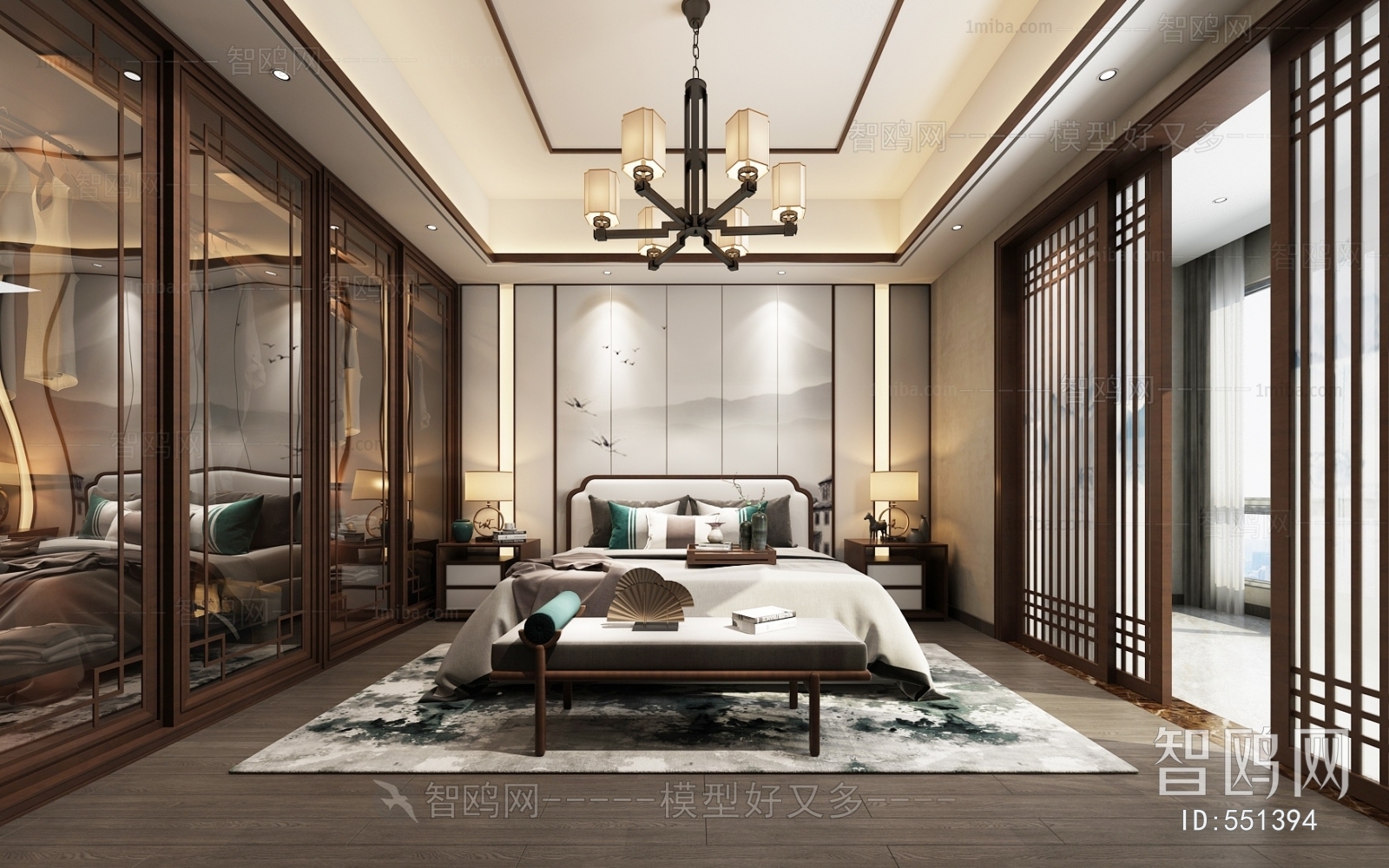 New Chinese Style Bedroom