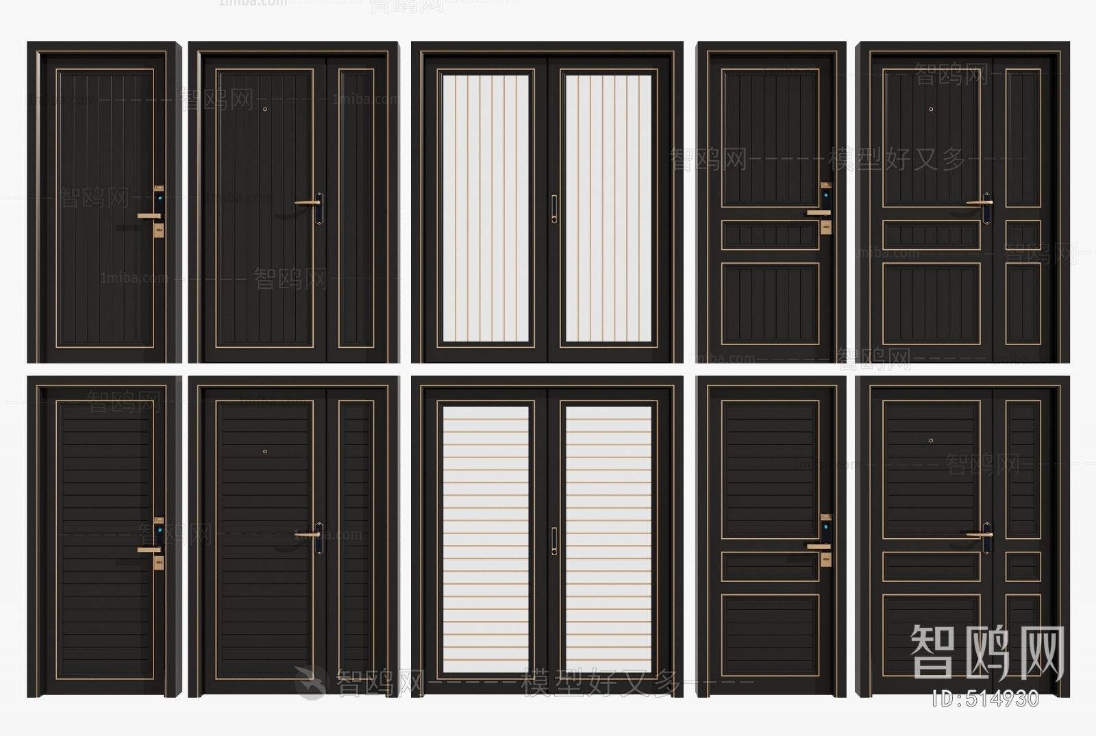 Modern Unequal Double Door