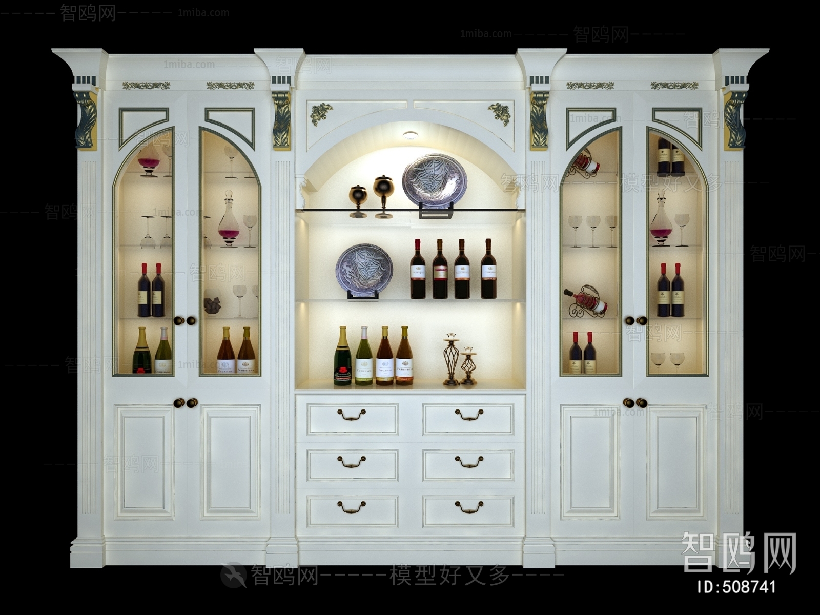 Simple European Style Wine Cabinet