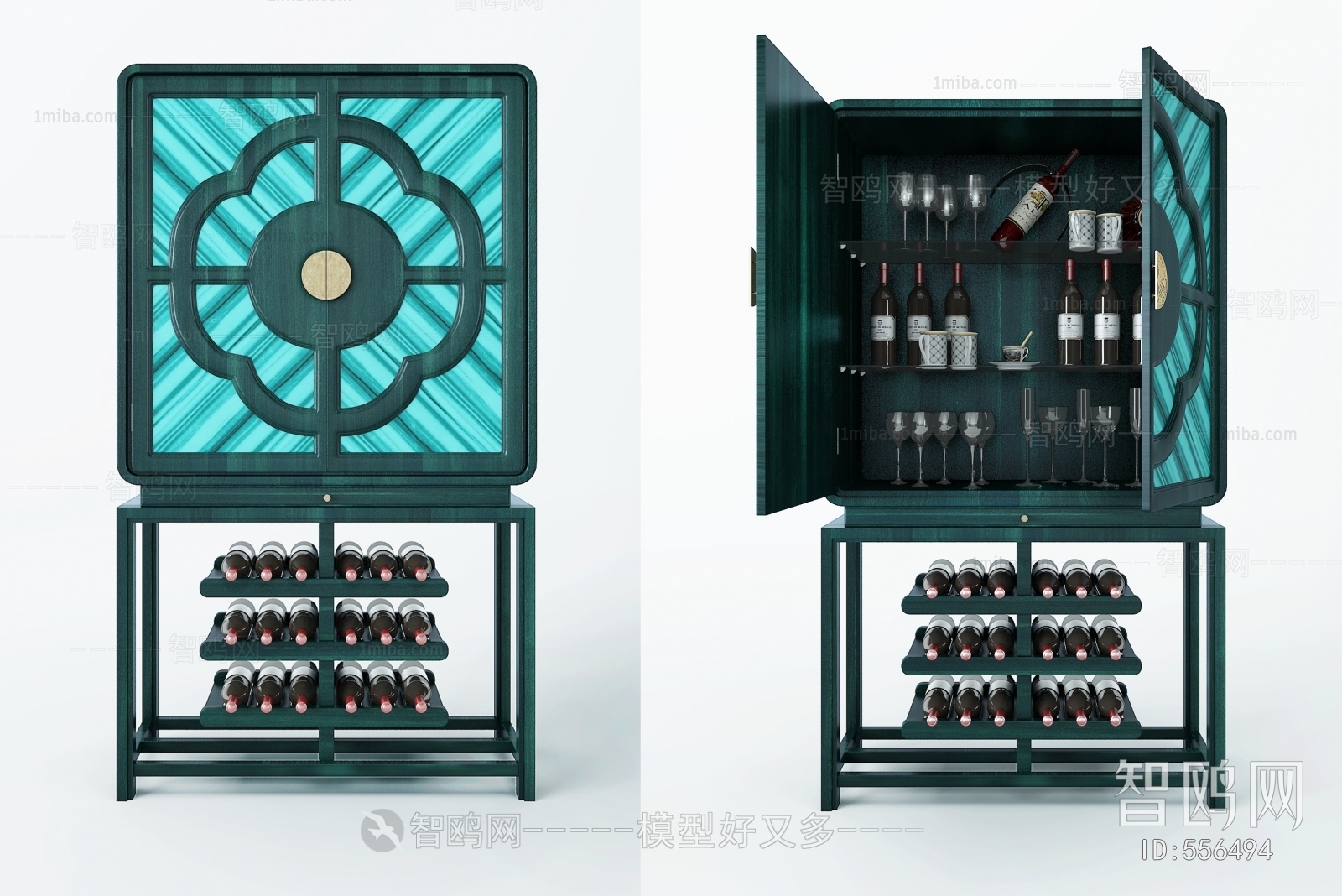 New Chinese Style Wine Cabinet