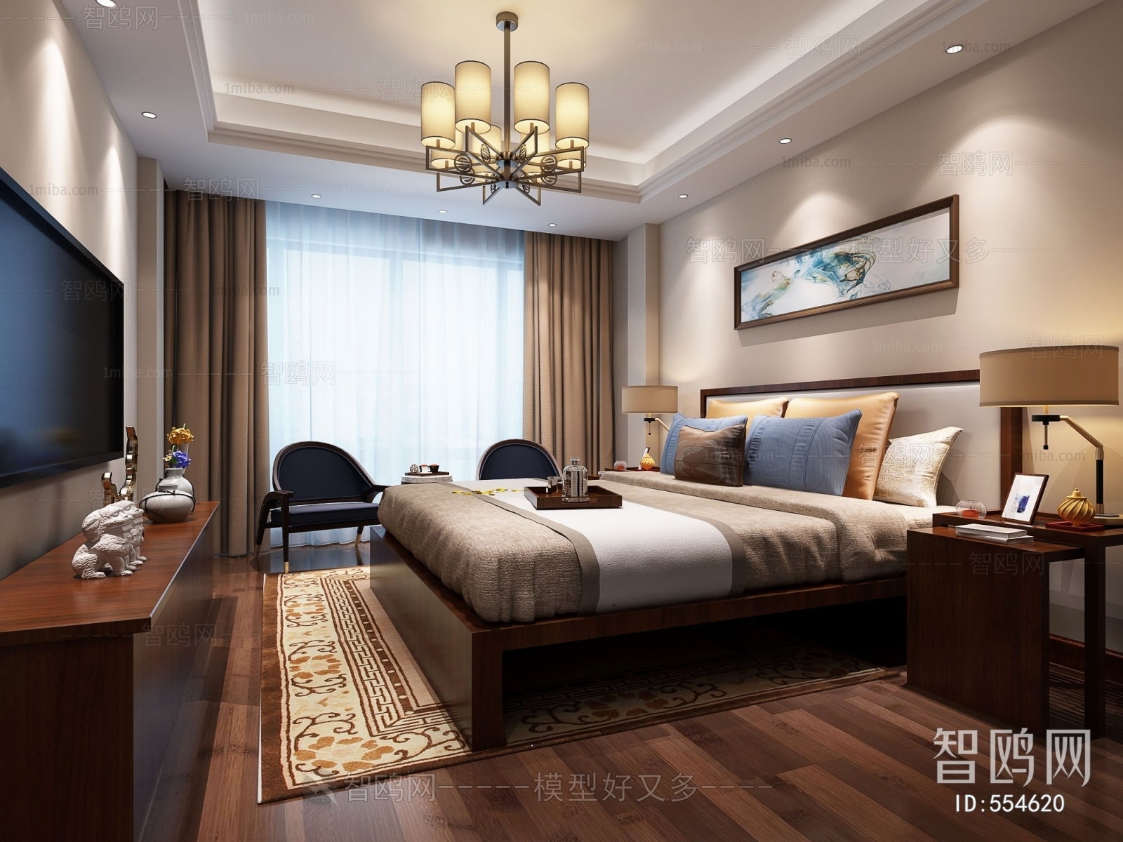 New Chinese Style Bedroom