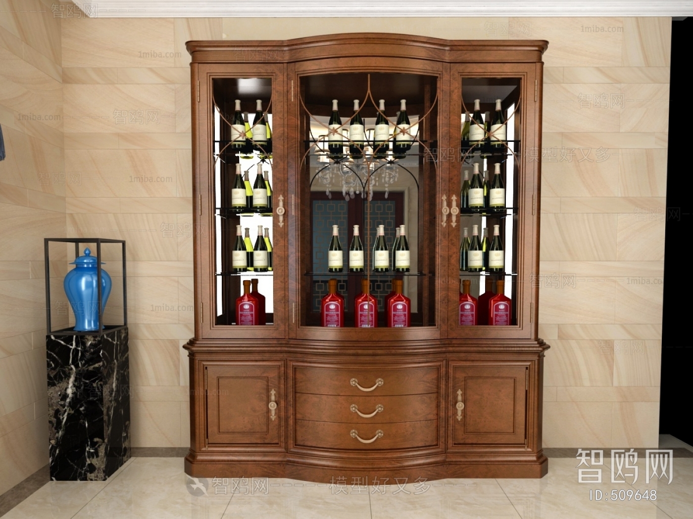 Simple European Style Wine Cabinet