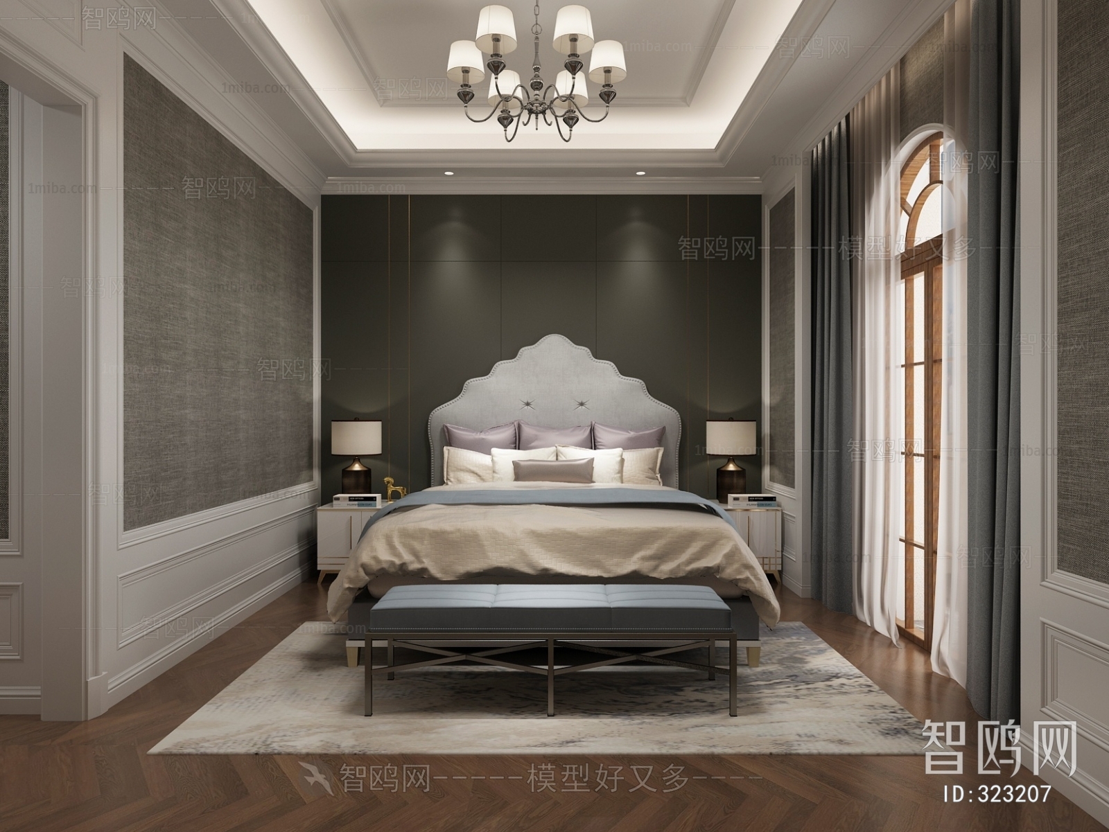 Simple European Style Bedroom