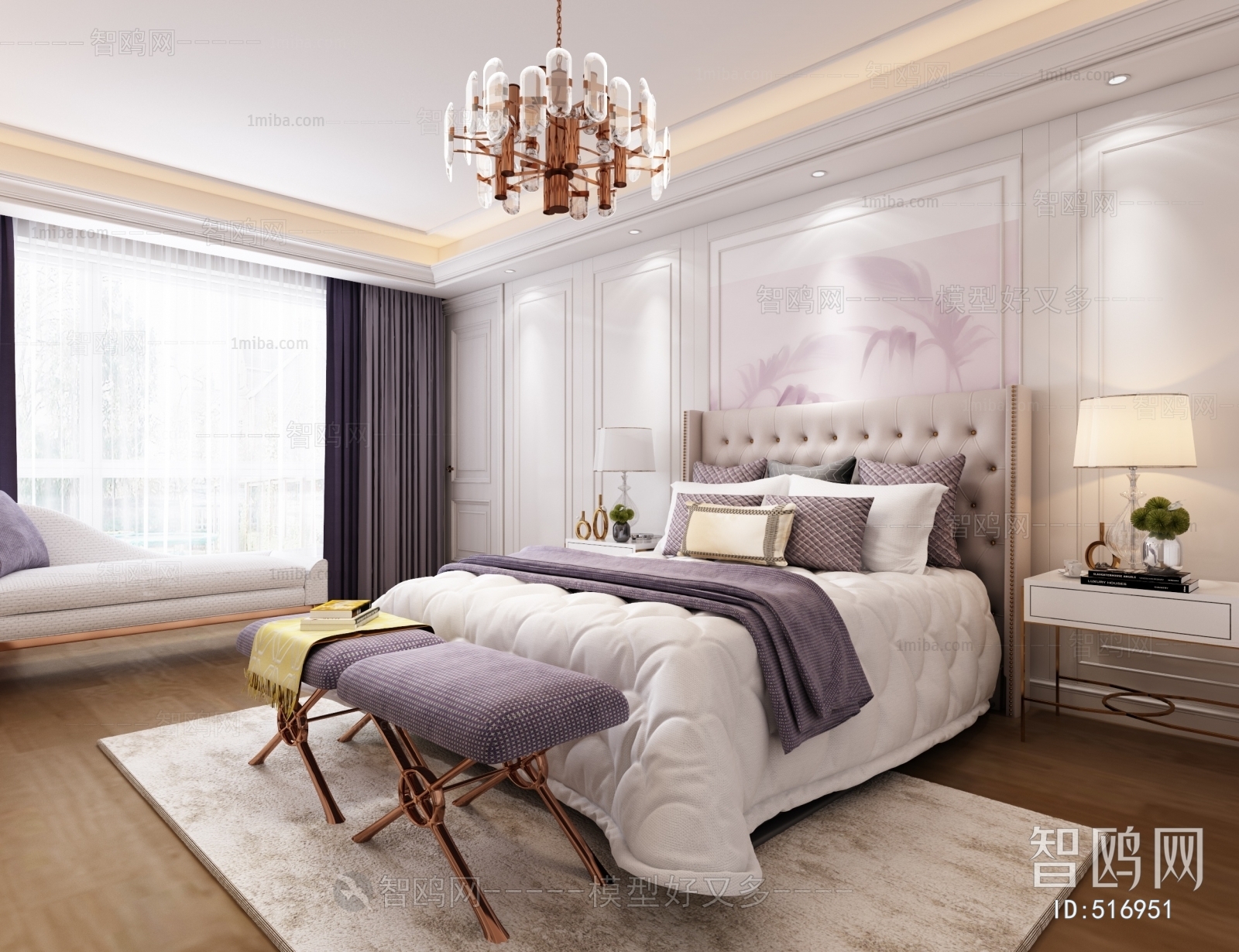 Simple European Style Bedroom