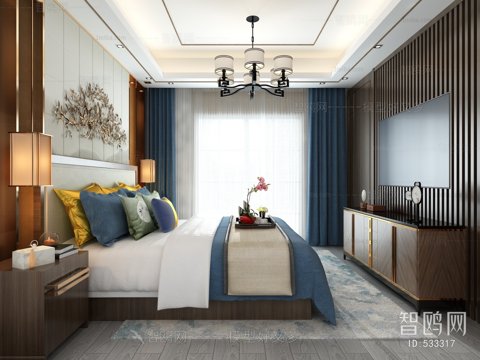 New Chinese Style Bedroom