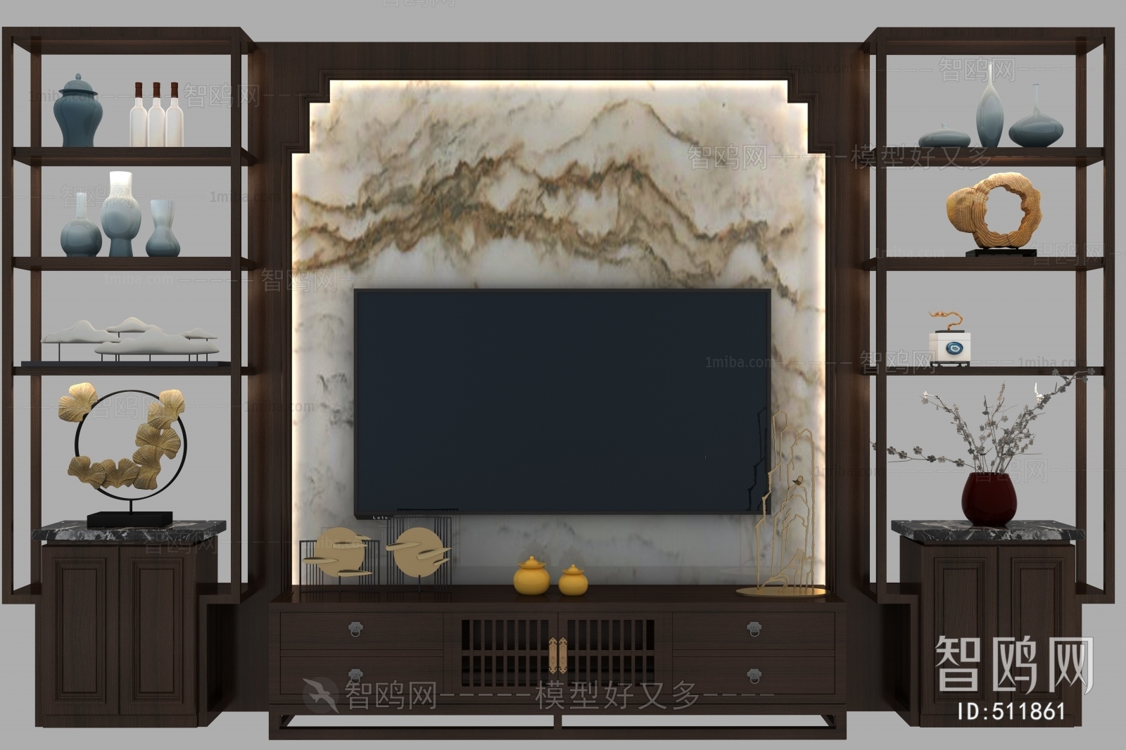 New Chinese Style TV Cabinet