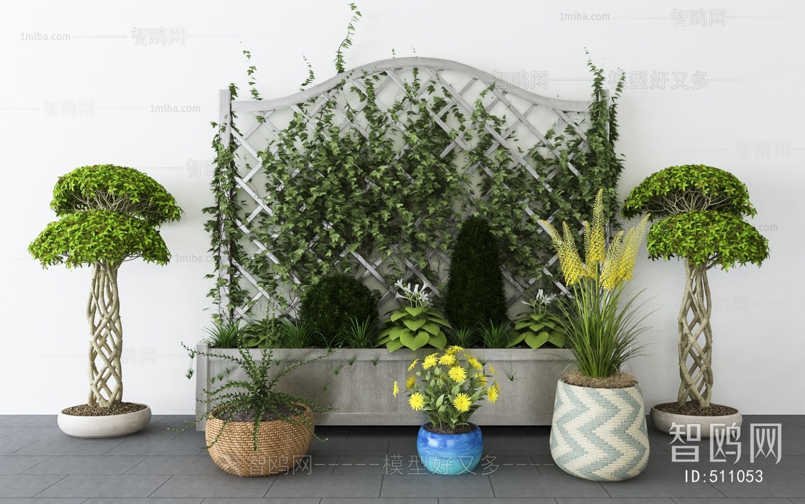 Modern Potted Green Plant