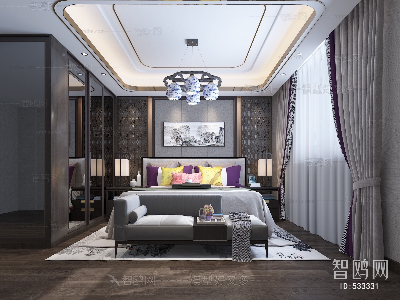 New Chinese Style Bedroom