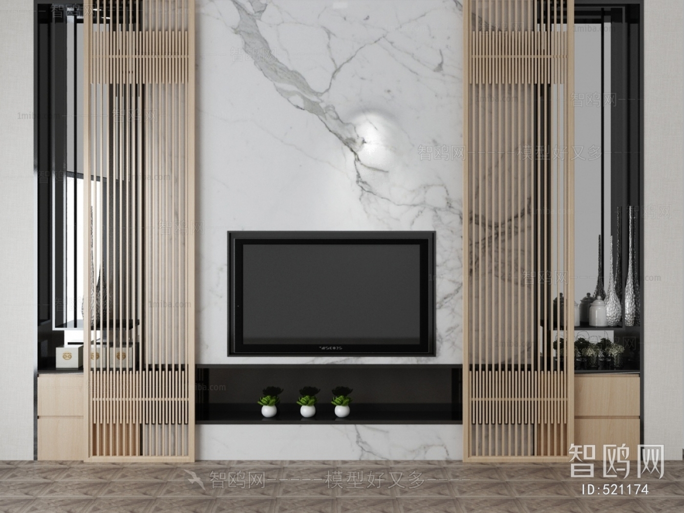 New Chinese Style TV Wall