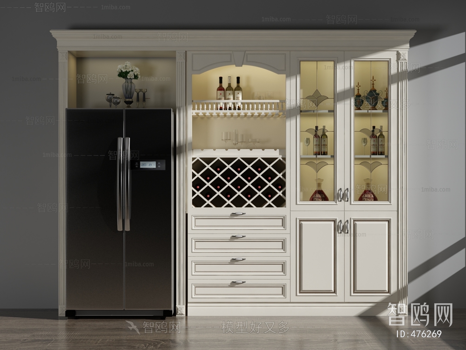 Simple European Style Wine Cabinet