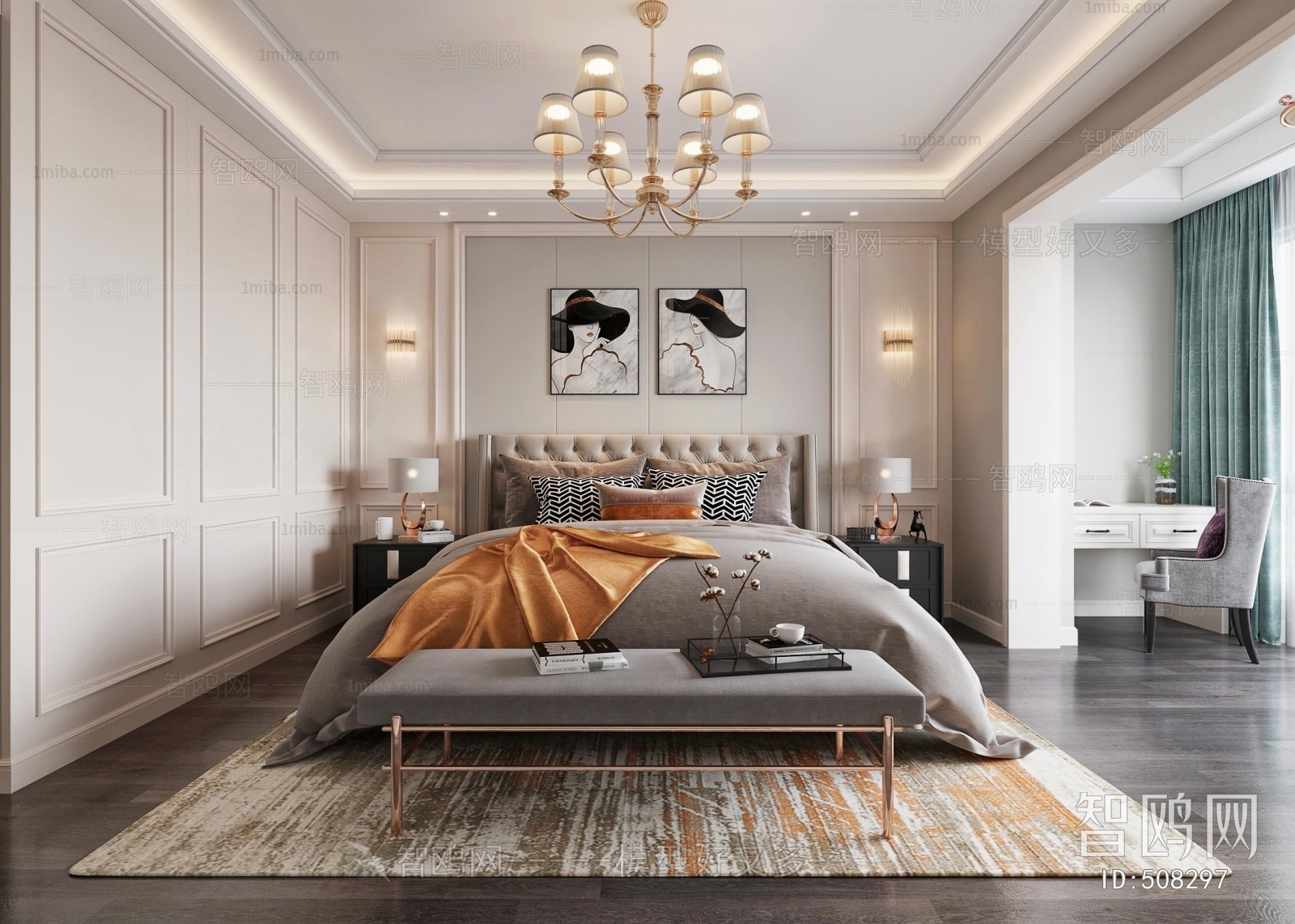 Simple European Style Bedroom