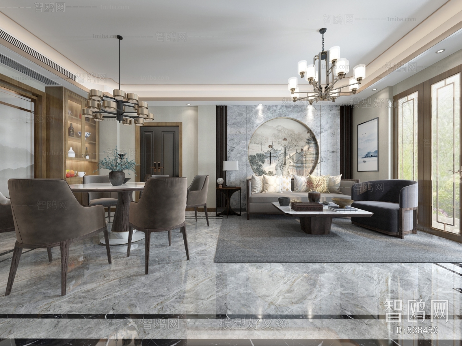 New Chinese Style A Living Room