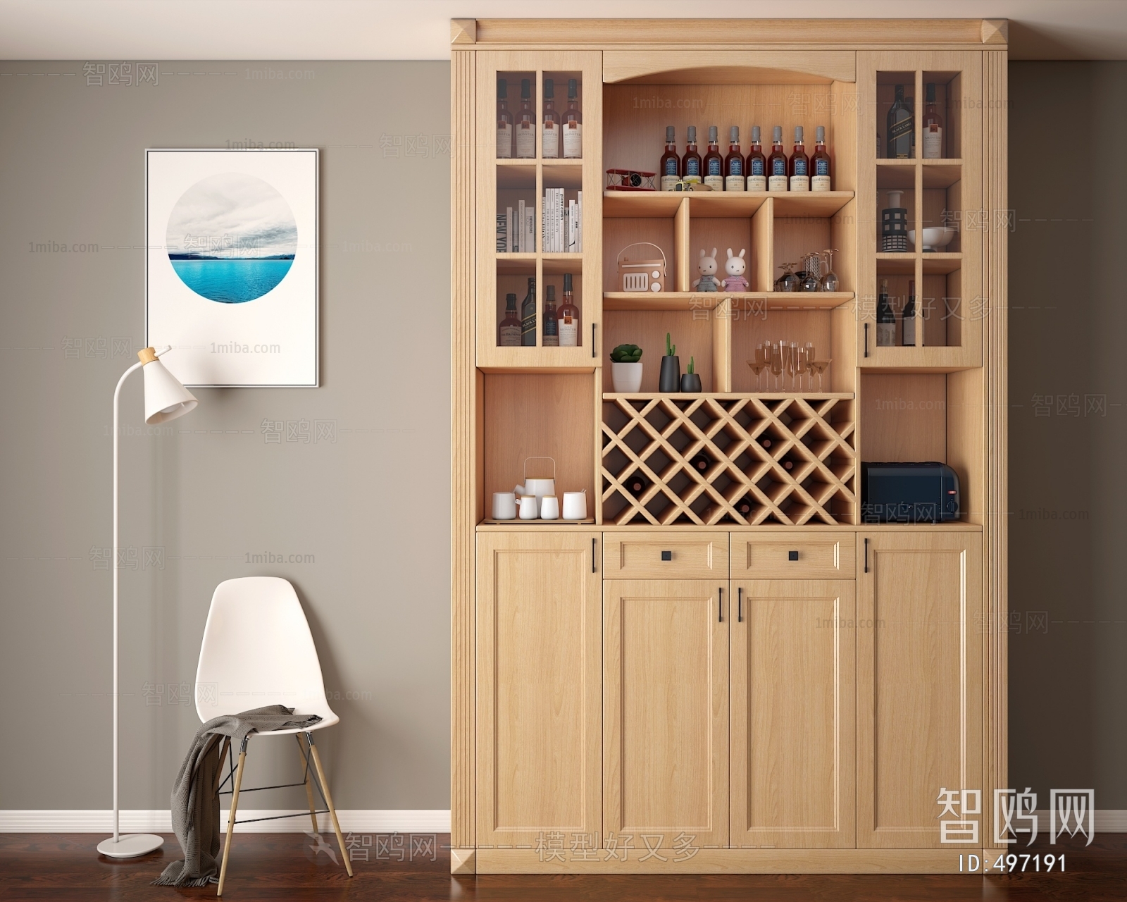 Simple European Style Wine Cabinet