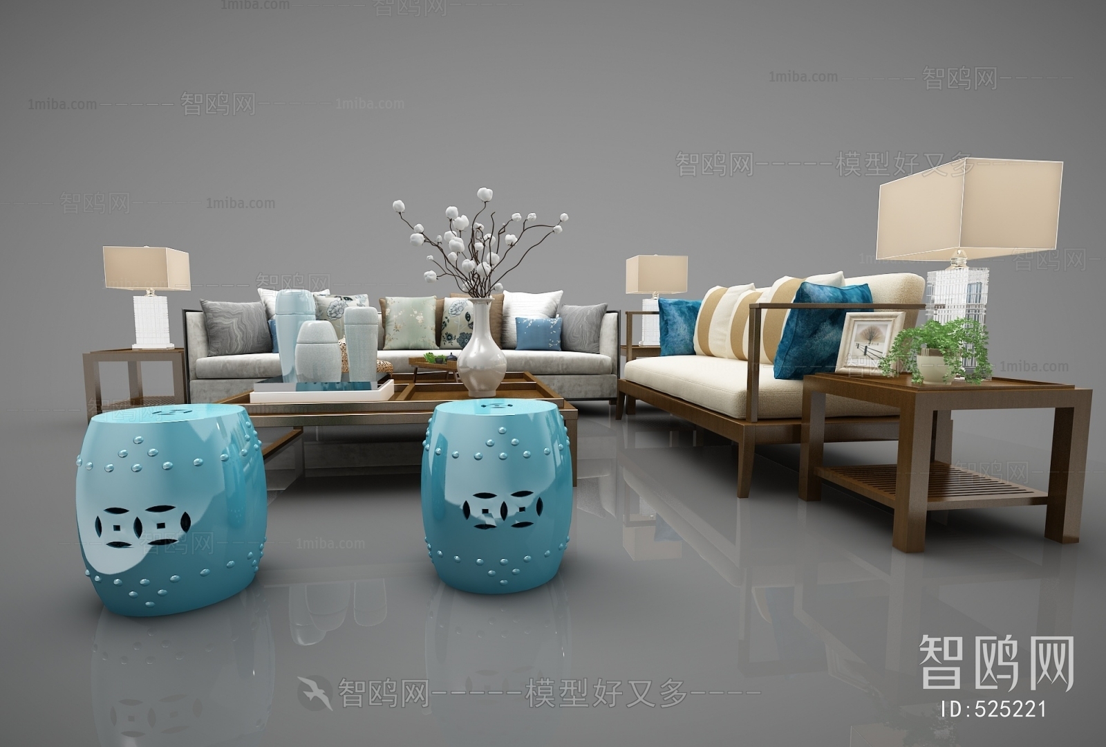 New Chinese Style Sofa Combination