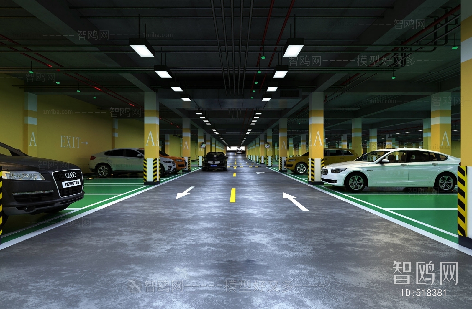 Modern Underground Parking Lot