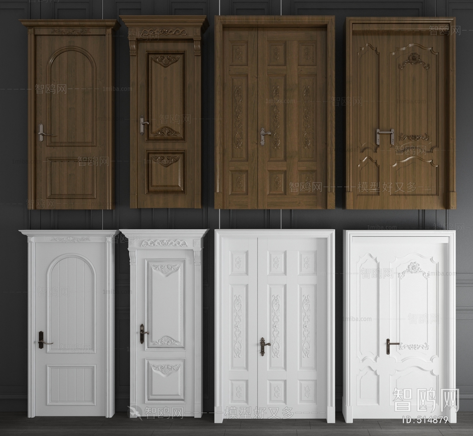 European Style Unequal Double Door