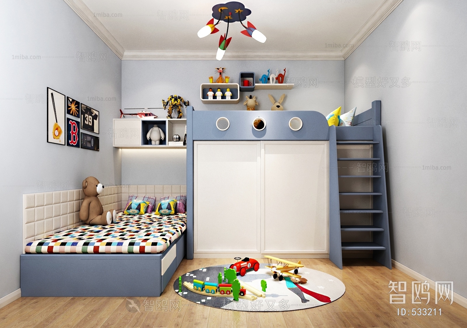 Modern Boy's Room And Son's Room