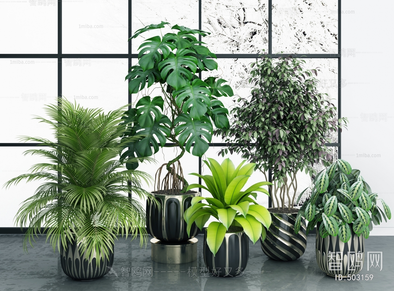 Modern Potted Green Plant