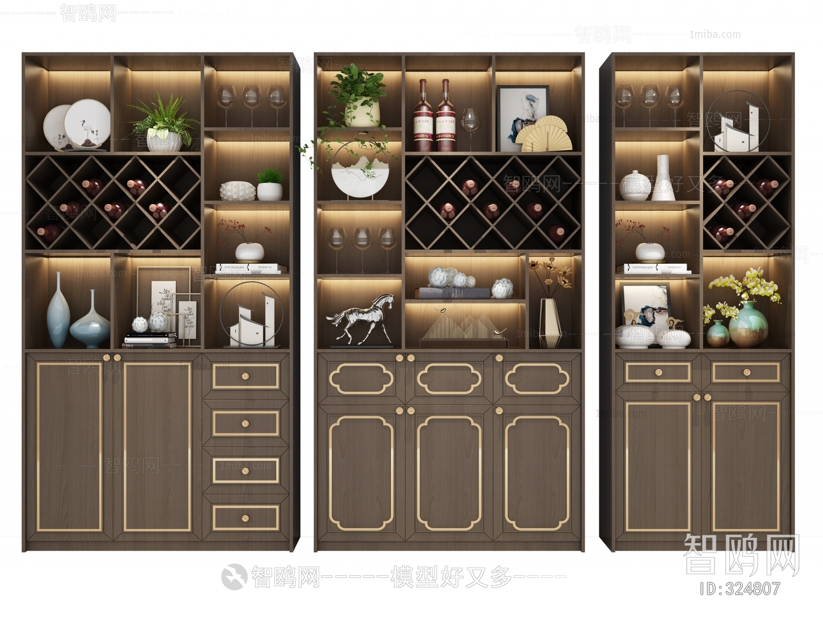 New Chinese Style Wine Cabinet