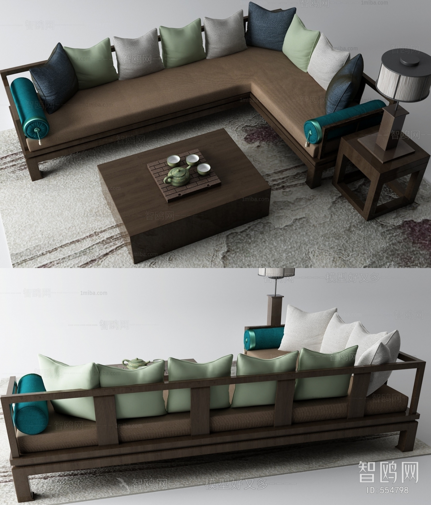 New Chinese Style Corner Sofa