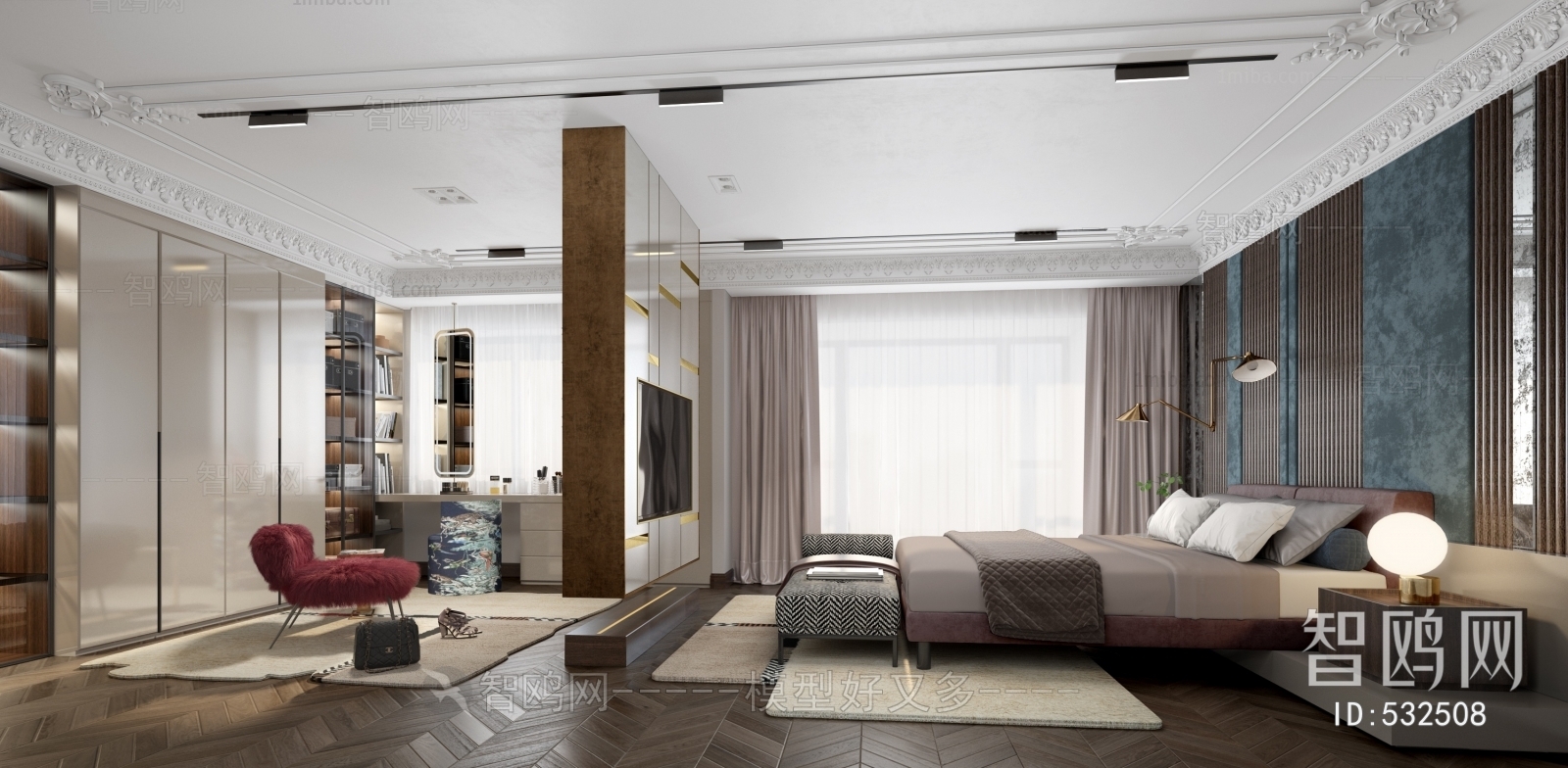 Simple European Style Bedroom