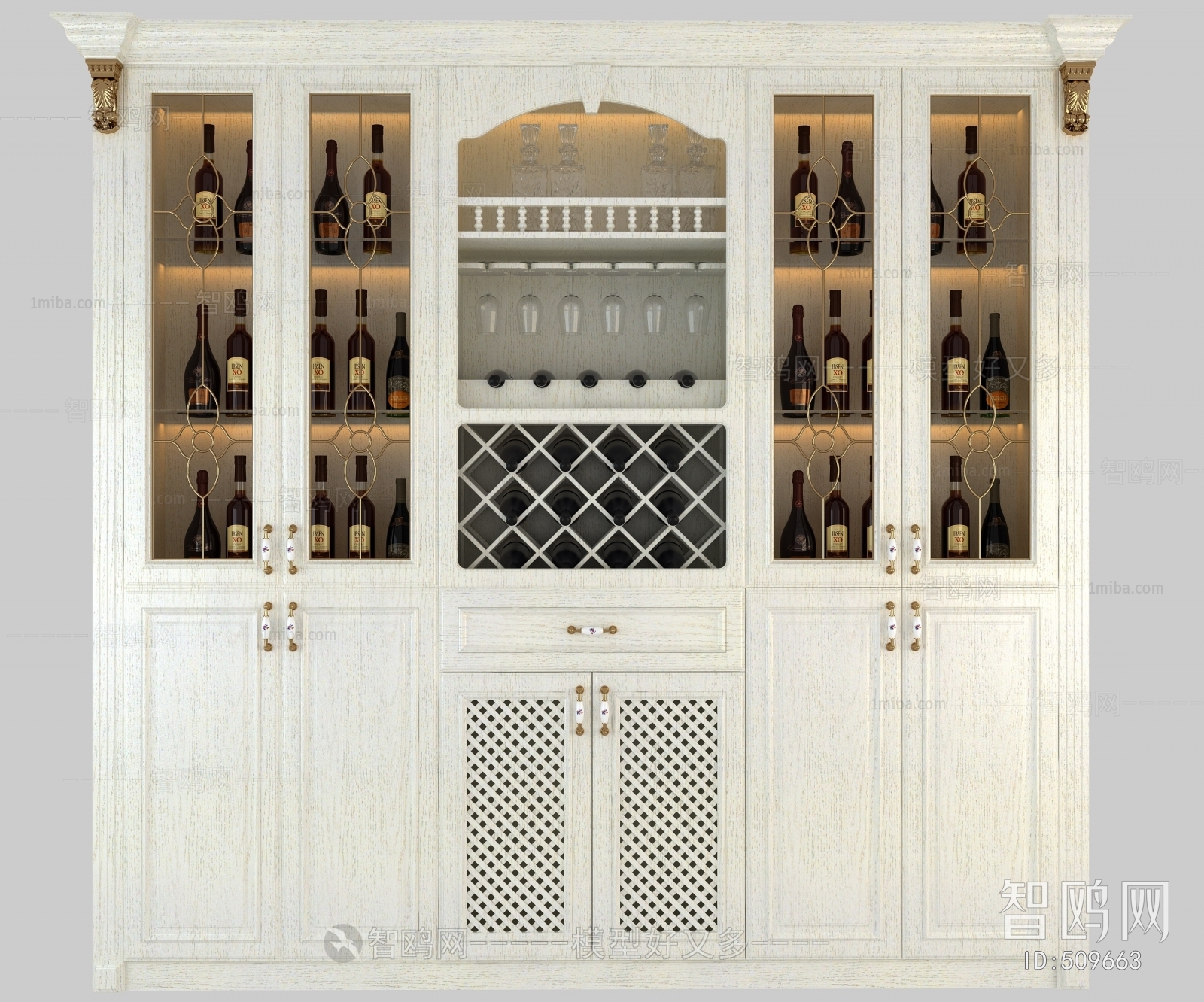 Simple European Style Wine Cabinet